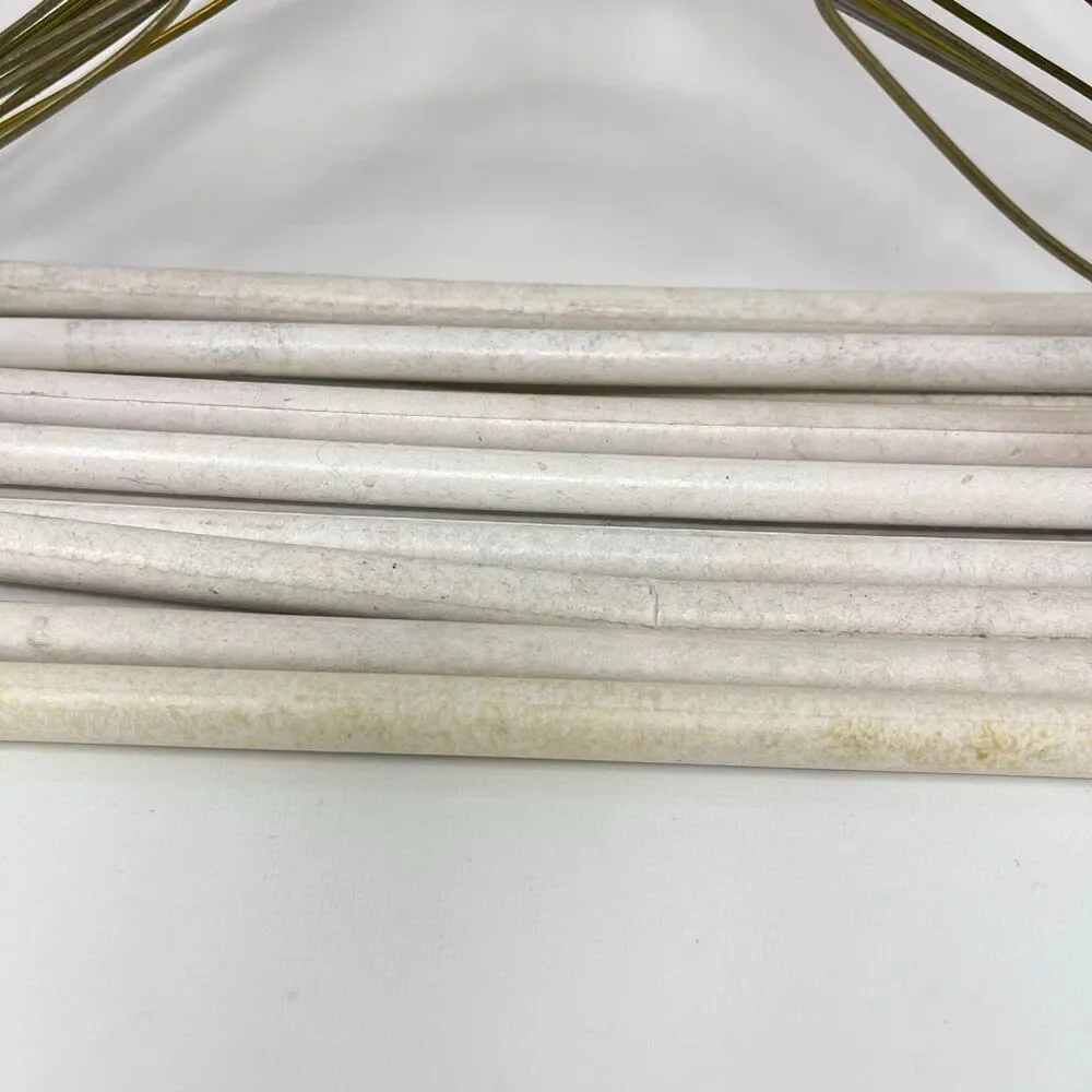 12 Vintage Wire Metal Clothes Clothing Hangers Dresses Shirts MCM Cardboard Rod